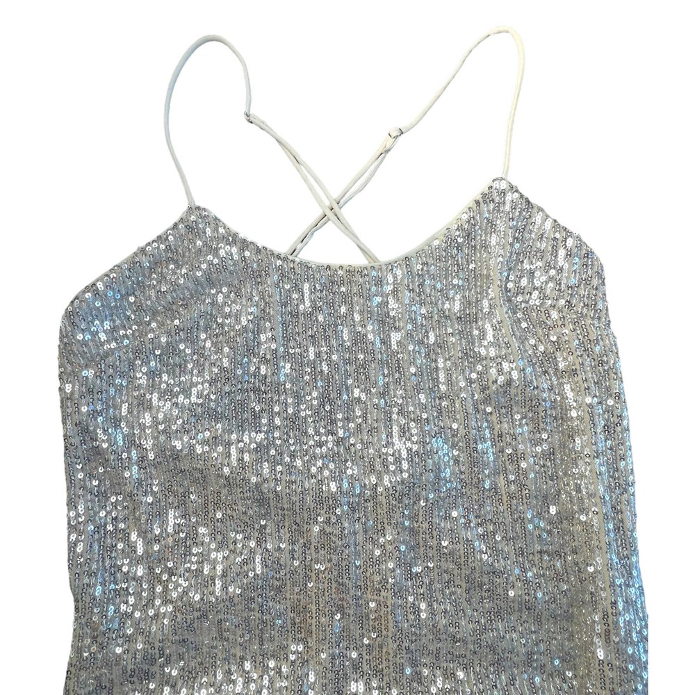 Lulus silver sequence bodycon midi dress XS - Picture 5 of 12